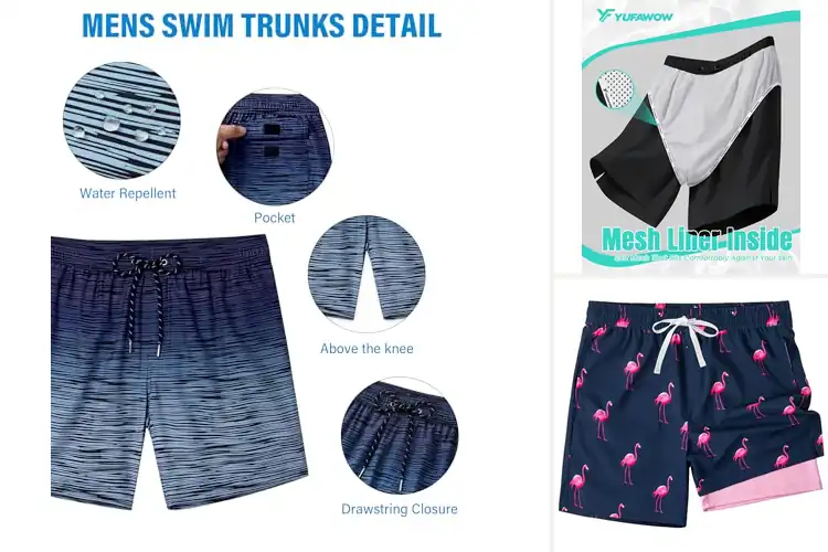 Detailed view of Best Mesh Lined Swim Trunks